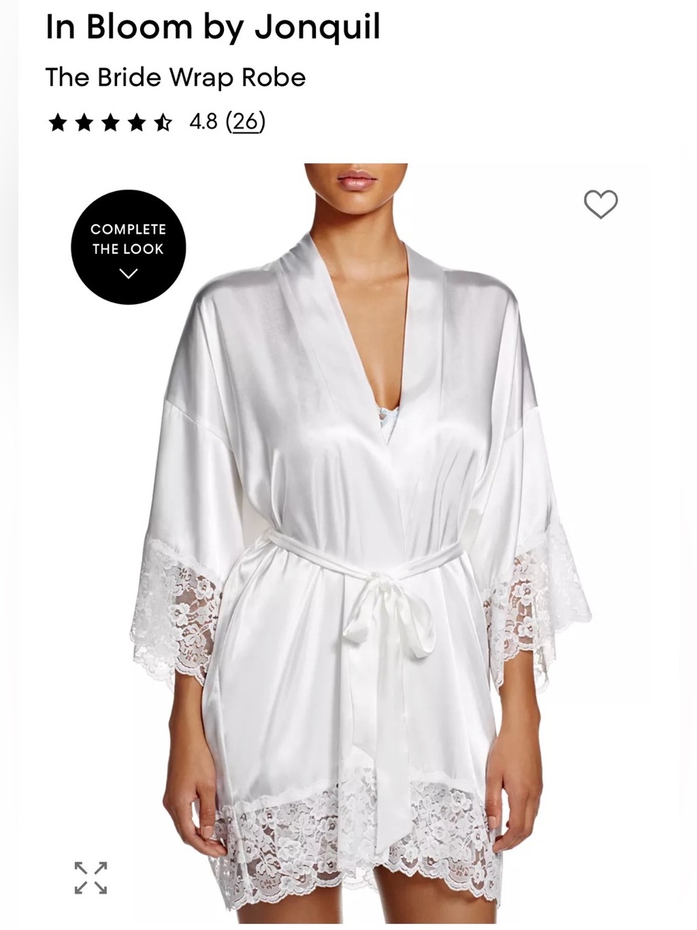 In Bloom by Jonquil Ivory Satin Lace with "The Bride" Wrap Robe Embroidery